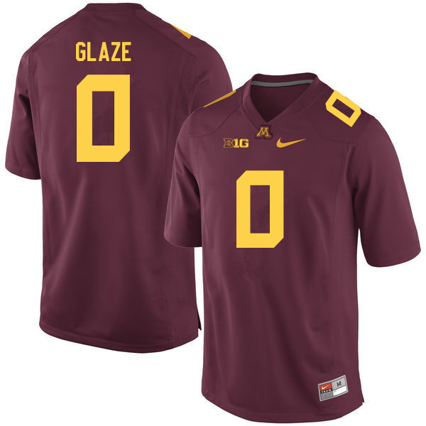 Men #0 Jalen Glaze Minnesota Golden Gophers College Football Jerseys Sale-Maroon